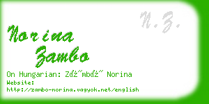 norina zambo business card